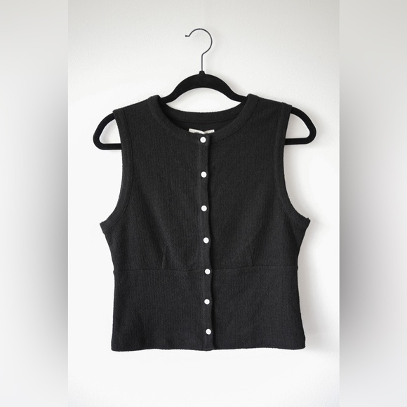 Madewell Knit Terry Vest Split Crew Neck - Picture 5 of 9